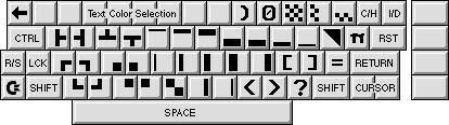 VIC-20 Keyboard Layout with Pressed Commodore Key